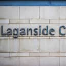 Laganside Courts sign outside of the Crown Court in Belfast