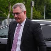 Sir Jeffrey Donaldson outside court