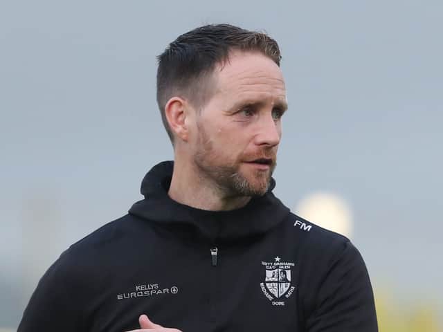 Glen manager Finnian Moriarty against Bellaghy during Sundays Derry SFC match at Owenbeg.