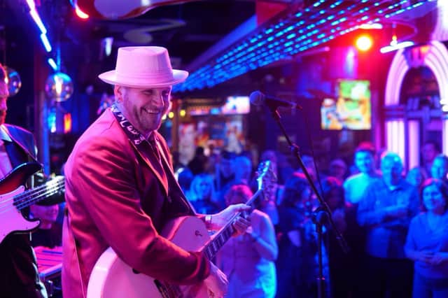 Performing in The Bentley Bar.