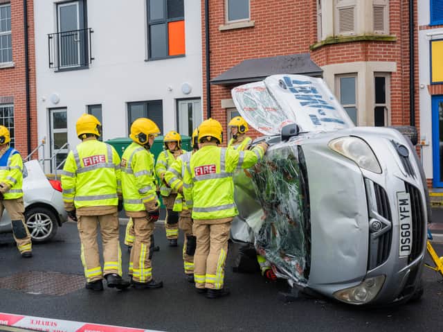 The graduation ceremony featured live-action fire and rescue demonstrations  