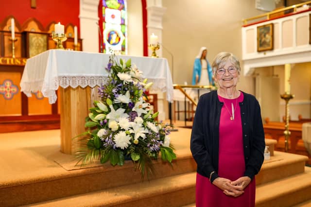 Craigbane woman Mena Crossan pictured at a special mass held to mark her retirement.