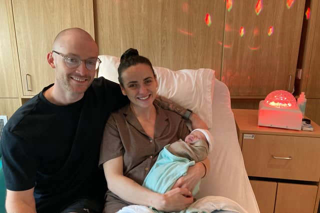 Baby Saoirse pictured with parents Emma Walsh and Adam Martin.