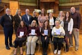 Pictured at the official launch of ‘Willows Embrace’ pregnancy and baby loss booklet at the Guildhall, Derry/Londonderry are representatives from Western Trust; Park Medical Practice, Derry Well Woman; Marie Dunne, Resilio; Laura McConnellogue, Willows Embrace author and Dermot McFadden, dad’s story.