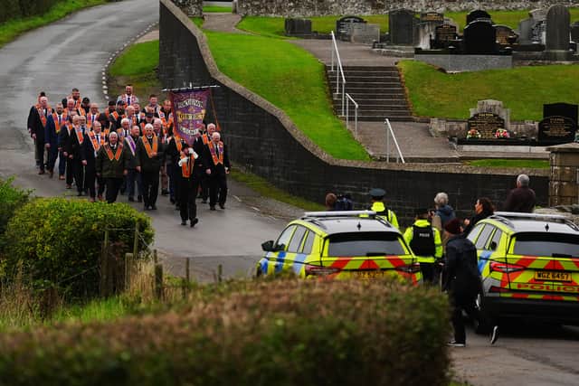 Orangemen making their way from Drumcree Church (Brian Lawless/PA)