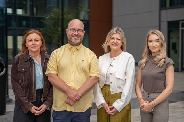 Alison Ballard, Director, Allstate NI, Alastair Cameron, Founder, TechTides, Erin McFeely, Director Northern Ireland, Alchemy Technology Services and Aoife Heaney, Programme and Events Executive, The AMP Growth Incubator
