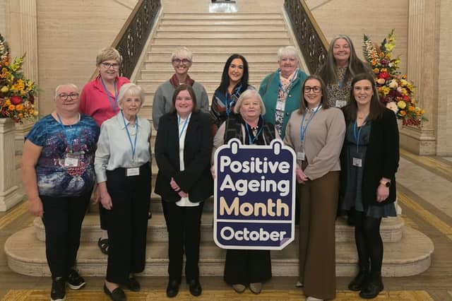 Councillor Tanya Elder, Council’s Age Friendly Champion with Stephanie Scott, Council’s Age Friendly Coordinator with members who visited Stormont last week.