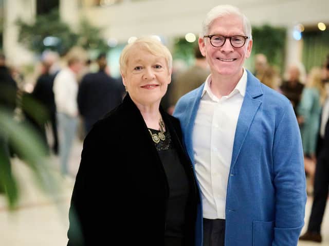 Mary McKenna, Chair and cofounder of AwakenAngels and AwakenHub is pictured in Luxembourg with Martin Skea, Director General of EBAN, at the announcement of her appointment to the EBAN Board.