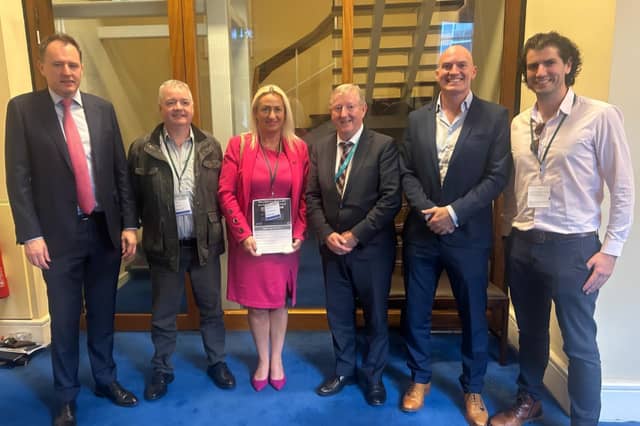 Into The West committee members with Minister Sean Canney TD and Minister Charlie McConalogue TD at their recent meeting in Leinster House, Dublin.