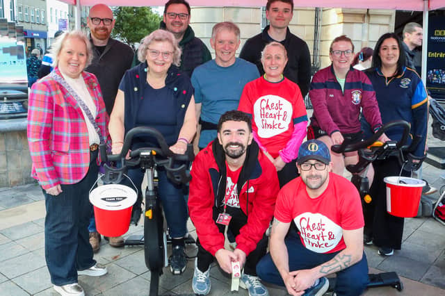 Causeway Coast and Glens Councillors who joined Mayor of Causeway Coast and Glens, Councillor Dawn Huggins at her charity cycle held in Coleraine last Saturday.