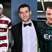 Left to right: Meehaul McGrath (Derry), Patrick Turner (Derry), and Seán Kelly (Derry).