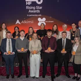 NORTHERN IRELAND'S RISING STARS CELEBRATED: Former NIHF President Vicky Green and event compere Pamela Ballantine joined sponsors Alkimii and Excel Recruitment to celebrate 14 outstanding young hotel professionals at the 2026 Rising Star Awards, held during Hospitality Exchange at the Crowne Plaza Belfast. The awards recognise emerging talent aged 30 and under who are making a significant contribution to Northern Ireland's hotel industry.