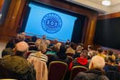 A large attendance at St Columb's Hall for a public meeting organised by Hospital campaign group SoS Altnagelvin.