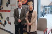 Mark Hylands from Now Group along with Helga Kingston from Limavady High School.