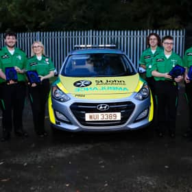 St. John Ambulance Northland Cadets Senior team winners of the All Ireland Youth First Aid Competition held in Tallagh, Dublin. From left, are Linda Heaney, coach, Kelsey Burke, Jude Kerr, Chloe McCallikon, Caiden Morrison, Glen Wray, Callum O'Hagan and Kayla Casey. 