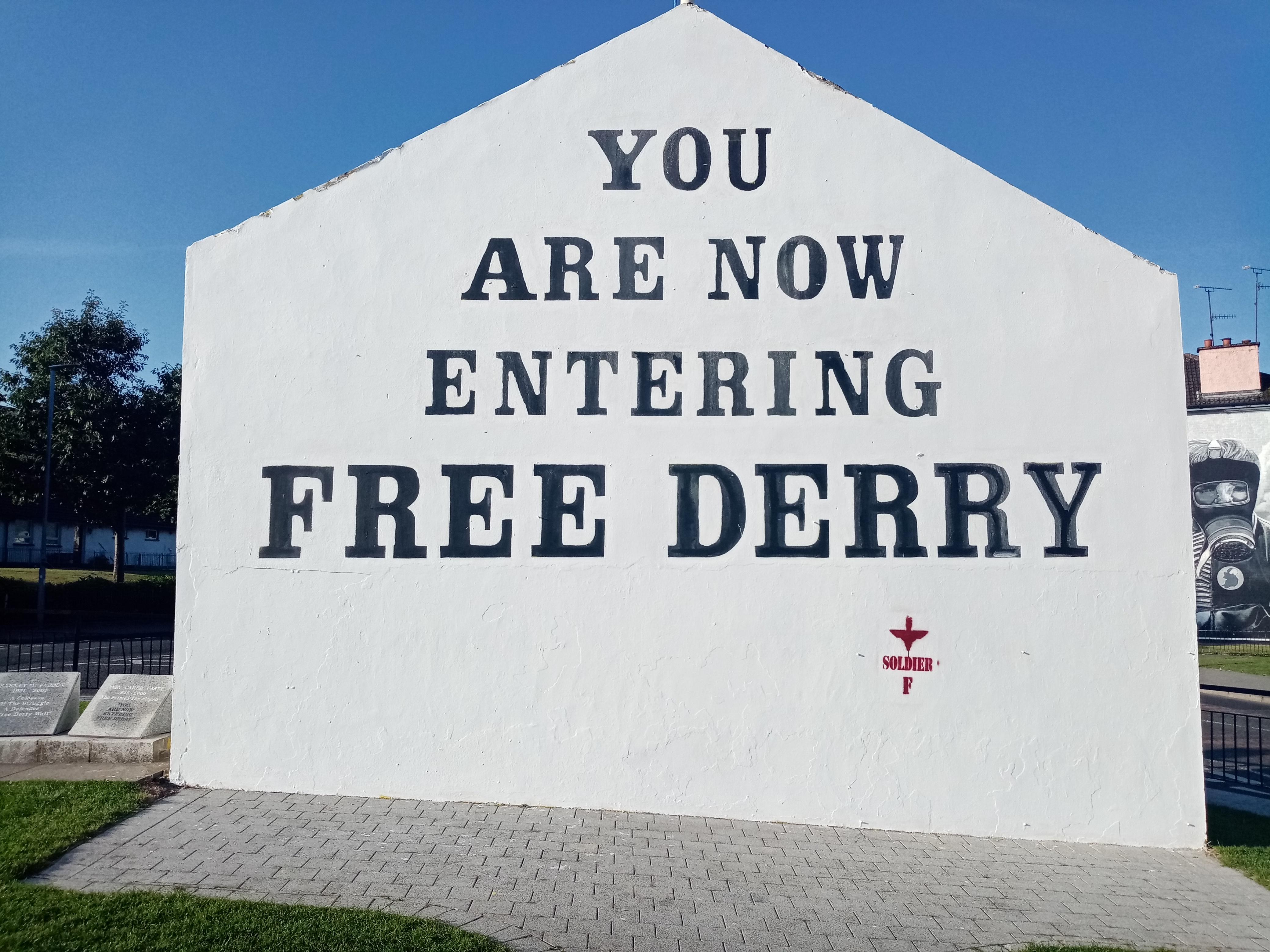 Bloody Sunday relative 'stunned' by soldier F graffiti at Free Derry Corner  - Derry Now, image size:4160x3120