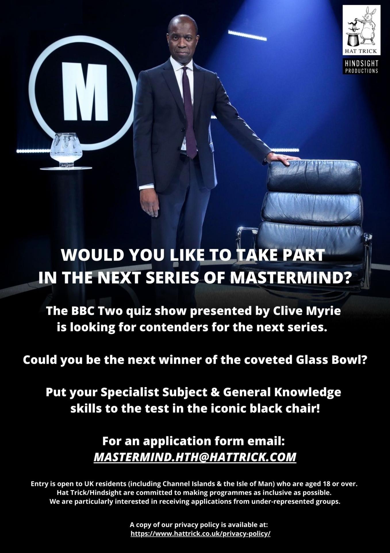 Mastermind seeking Derry quiz contestants as casting ...