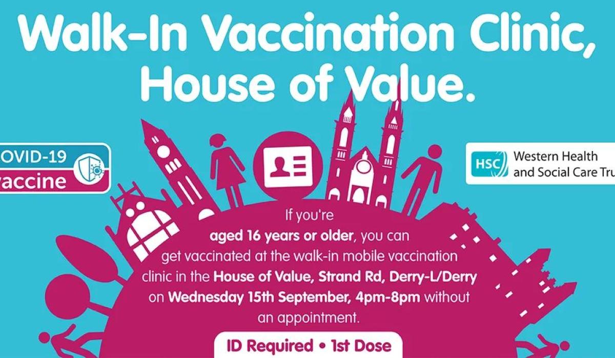 REMINDER: Walk-in vaccination clinic to be held in Derry today - Derry Now
