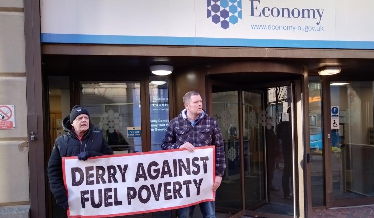 Derry Against Fuel Poverty protest at Economy Department Derry Now