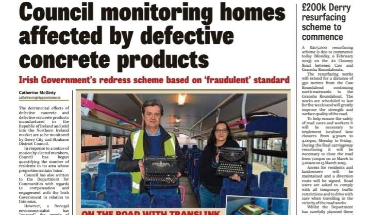 Front page of today's Derry News Derry Now