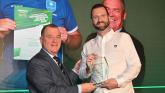 Claudy Futsal volunteer celebrates a win at the McDonald’s Irish FA Grassroots Football Awards