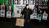 Eamonn McCann speaking at Derry Palestine Solidarity Campaign rally on Friday evening. (PHOTO: Tom Heaney, nwpress pics)