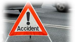 Emergency services at the scene of a road accident on the outskirts of Derry