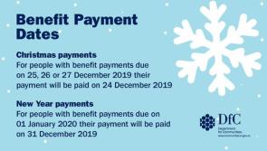Check here for important information on Christmas payment dates for your benefits