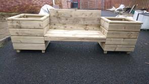 Ballykelly Men's Shed donate 'planter bench' to Rossmar Special School
