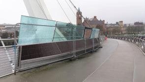 Questions asked about why it is taking so long to fixed vandalised glass panels on Derry's Peace Bridge