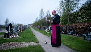 Bishop of Derry visited the City Cemetery at dawn this morning to carry out an Easter blessing