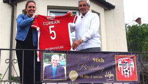 Derry City legend Willie Curran celebrates his 90th birthday
