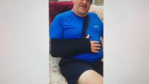 Paul takes a painful fall during a fundraising cycle for the famous Oxford Bulls in Derry