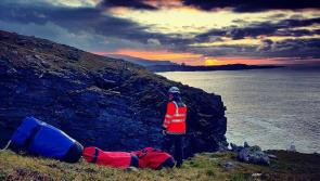 Dog rescued after falling off a cliff edge in Donegal