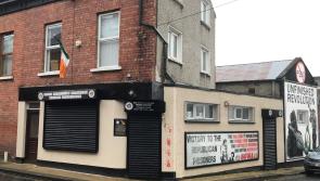 Hand signs in red paint daubed on headquarters of republican group in Derry