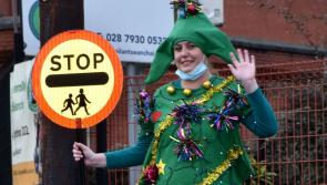 County Derry Lollipop lady spreading Christmas joy to all