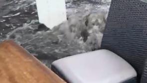 Clearing up underway at Derry Hotel flooded by torrential downpour