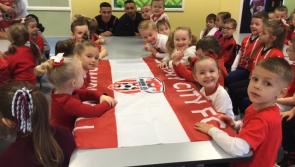 IN PICTURES: Derry City players' special visit to St John's PS