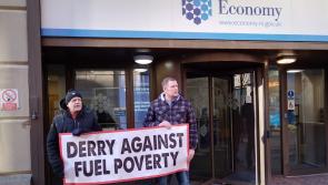 Derry Against Fuel Poverty protest at Economy Department