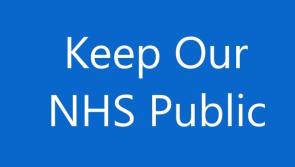'Save Our NHS - Keep it Public and Free'  campaign in Derry