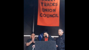 WATCH: Derry's McCann 'rages' for fair pay at rally
