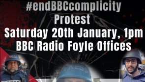 Derry Protest at BBC Foyle's lack of Gaza coverage