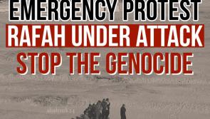 Solidarity protest for Rafah at Derry's War Memorial
