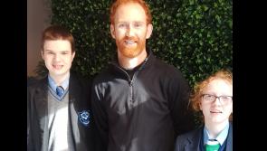 Derry GAA star Conor Glass visits his former school to offer advice to budding footballers
