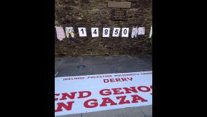 Names of murdered Palestinian children broadcast in Derry's Guildhall Square