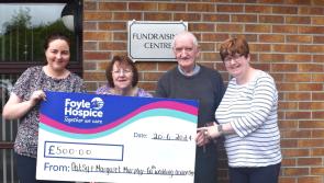 Feeny couple donate 60th wedding anniversary donations to Foyle Hospice
