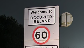 Road sign on Derry and Donegal border altered to read ‘Occupied Ireland’