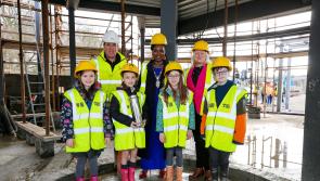 Local pupils place time capsule in Derry's new Acorn Farm dome