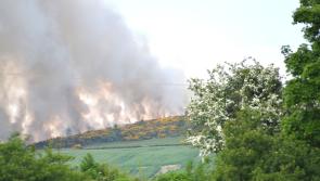 Fire crews tackle blaze on hillside on Donegal - Derry border near Killea