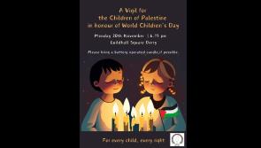    Derry vigil for Gaza children in Guildhall Square